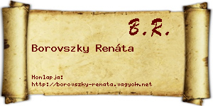 Borovszky Renáta névjegykártya